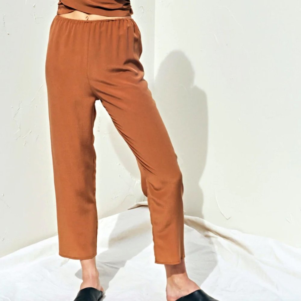 The Great Eros Loutro Silk Pants in Sienna Size M